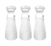 ANTIOCH Lot de 6 Tabliers pour Enfants et Bonnet de Cuisinier Tablier de Cuisine Enfant Réglable pour Cuisine et Peindre