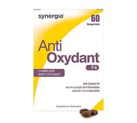 ANTIOXYDANT F4 60 Comprimés | Complexe Anti-Âge Naturel, à Base d’Ingrédients Naturels Concentrés | Citroflavonoïdes, Goji, Grenade, Raisin, Thé Vert, Myrtille et Quercétine | LABORATOIRE SYNERGIA
