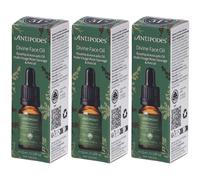 Antipodes Divine Face Oil Huile Visage Rose Sauvage & Avocat 30 ml 3x10