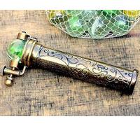 ANTIQLICIOUS Kaléidoscope en laiton antique avec oculaire en marbre de qualité supérieure - Cadeau victorien classique - Livré avec une boule de visualisation de qualité supérieure
