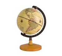Antique 5 51 pouces / 14 cm de diamètre avec une base en bois Vintage Décoratif Politique Ornements de Bureau Rotatif Enfants Un Bureau pour la salle de classe