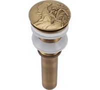 Antique All Copper Bathroom Drain Sink Pop Up Drain Stopper with Overflow for Bathroom Sink Faucet Vessel Vanity