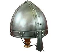 Antique House Craft Casque nasal normand médiéval Viking Knights LARP Armor Casque en acier fer portable Casque reconstituteurs GN Armure de tête Armure de rôle Costume de jeu de rôle