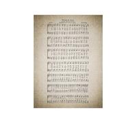 Antique Hymnal Page Poster, Christian Wall Art Print, Vintage Religious Decor for Study, Library, Man Cave, Gift for Dad, Husband, Him(Framed,08x12inch(20x30cm))