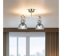 Antique Lacquer Chandelier - Corps en métal - Diamètre : 16 cm - Capuchon en verre - Hauteur : 33 cm - 2 ampoules E27 max. 40 W - Éclairage élégant pour la décoration de la maison - Indice IP20