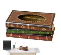 Antique Napkin Box - Decorative Tissue Cover, Rectangular Book Style, Vintage Desk Organizer | Home Bedroom Car Office Decoration, Perfect for Tissue Storage Desk Display Tabletop Accessory Gift