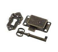 Antique pour Latch HaSp Vintage Fer Tiroirs Verrous avec Pour Matériel de Meubles Décoratifs Important Bois Boîte à Bijoux Tiroirs de Cabine Serrures avec Clés Métal Noir Adulte