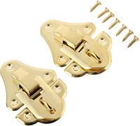 Antique Retro Hasp Lock Boucle Crochet Oeil Loquet, 2 Pièces Argent Boîte Serrure Boucle Décorative Serrure De Porte for Bijoux Boîte En Bois Valise avec Vis Matériel De Meubles 48 * 35mm Bouton(A)