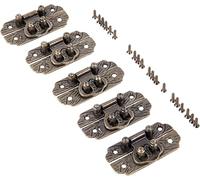 Antique Retro Hasp Lock Boucle Crochet Oeil Loquet, 5Pc Bronze Box Hasp Iron Lock Boucle Serrure De Porte for Boîte à Bijoux Valise Boucle Clip Meubles Quincaillerie 25 * 48mm Bouton