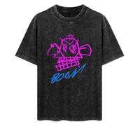 Antique Wash Shirt T-Shirts for Mens Womens Arcane Jinx Monkey Boom Retro Washed Tops Tees Black M