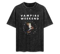 Antique Wash Shirt T-Shirts for Mens Womens The Father of Bride Funny Vampire Weekend Frog Music Band Retro Washed Tops Tees Black M