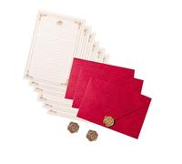 Antique Writing Paper Stationery Set with 6 Lined Letter Paper 3 Envelopes 3 Seal Stamp Sticker for Wedding Valentines