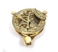 Antiquegifts2019 Cadran Solaire en Laiton Massif - Compas à Cadran Solaire 4" - Astrolabe de Navigation à Cadran Solaire en Laiton Massif