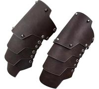 ANTIQUEMEDIEVAL Brassards médiévaux en cuir 4 couches protège-bras gants mercenaires du Moyen Âge SCA Archer Armure Fantasy Costume - Marron foncé