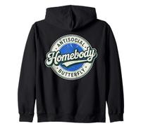 Antisocial Hommes Femmes Introverti Homebody Antisocial Papillon Sweat à Capuche