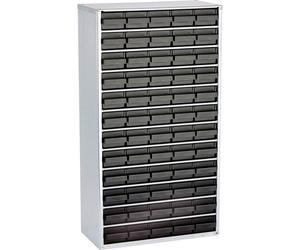 antistatique (ESD) raaco 1260-00 Casier ESD (L x l x H) 306 x 150 x 552 mm Nombre de compartiments: 60 câble de terre inclus Contenu 1 pc(s)