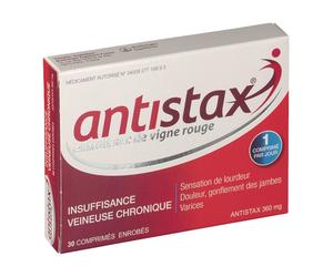 ANTISTAX 360 mg insuffisance veineuse chronique, jambes lourdes - vigne rouge boite 30 comprimés Comprimé(S) pc(s)