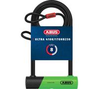 Antivol à arceau ABUS 410K Ultra pour vélo et scooter électrique - antivol pratique et robuste avec support pratique pour le transport sur le vélo - accessoires de vélo - variante 150HB230, vert + Cob