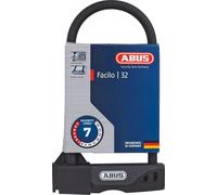 Antivol à arceau ABUS Facilo 32 + support USH32 - Antivol vélo à double verrouillage - niveau de sécurité ABUS 7 - hauteur d'arceau 230 mm - noir