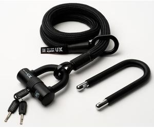 Antivol à arceau Texlock avec câble textile Eyelet 100cm U/X -lock onyx / noir