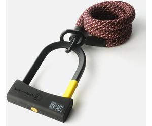 Antivol à arceau Texlock avec câble textile Eyelet D-lock M - 120cm chateau / rouge