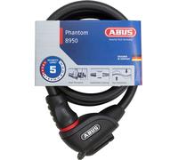 Antivol à câble ABUS PHANTOM 8950/180 TexKF - Kit d'antivols pour vélo avec support TexKF pour le cadre du vélo - 12/15 mm - Niveau de sécurité ABUS 5 - Noir