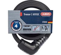 Antivol à câble ABUS Tresor 6512C/180 SCMU - Set d'antivols pour vélo avec support SCMU - pour les deux-roues bon marché ou comme deuxième antivol - 12 mm - Niveau de sécurité ABUS 4 - Noir