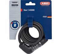 Antivol à câble spiralé ABUS Star 4508C/150 - serrure à combinaison en câble spiralé de 8 mm - niveau de sécurité ABUS 2 - noir