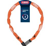Antivol à chaîne ABUS 1200 Web - Antivol à combinaison à 3 chiffres - Chaîne en acier trempé - Antivol vélo léger avec choix de couleurs - Accessoires pour vélo - 60 cm - Orange