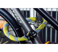 Antivol à chaîne ABUS IVERA Chain 7210 - Antivol vélo avec gaine en fibre synthétique IvyTex très flexible - Niveau de sécurité ABUS 8 - 110 cm - Jaune