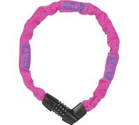 Antivol à chaîne ABUS Tresor 1385/75 Neon - serrure à combinaison en acier trempé - chaîne carrée de 6 mm d'épaisseur - niveau de sécurité ABUS 6 - 75 cm - rose