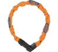 Antivol à chaîne ABUS Tresor 1385/75 Neon - serrure à combinaison en acier trempé - chaîne carrée de 6 mm d'épaisseur - niveau de sécurité ABUS 6 - 75 cm - orange