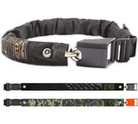 Antivol à chaîne Hiplok Gold 10 mm en acier, portable comme antivol de ceinture pour vélo, couleur:noir