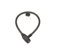 Thirard - Antivol à clé Twisty - Câble acier gainé PVC Ø12 mm 0,6 m - 2 clés laiton nickelé - Noir