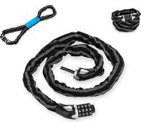 Antivol à combinaison Licorne Bike avec chiffres et haut niveau de sécurité, antivol à chaîne pour vélo, combinaison de chiffres et de code, maillons de chaîne en acier trempé