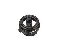 Antivol à Combinaison Sécurisé en Câble Acier Gainé PVC - Système de Fermeture à Code Modifiable - Longueur 1.80m - Diamètre 10mm - Couleur Noir - THIRARD