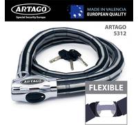 Artago 5310 Chaine Antivol Python Haut de Gamme, Serrure Haute Sécurité DISC-TECH ART+, Fermeture Blindée Rotative, Couvercle Anti-Poussière, Python Antivol Articulée pour Moto, Scooter, Vélo, 100 cm