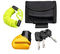 Antivol bloque disque jaune avec câble de rappel clé avec lumière LED clés de rechange Cadenas antivol moto vélo