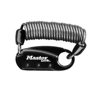 Master Lock Antivol câble à combinaison 1551EURDBLK – mousqueton spirale 90 cm noir pour casque/sac