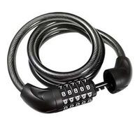 Antivol Câble Spirale à Combinaison 5 chiffres 120cm avec Tête en Fer Avizar Noir