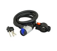Antivol câble vélo spiral vec cache sérrure avec support + 2 clés Newton Noir