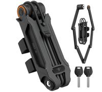 Casr Antivol Fold – Cadenas pliable haute sécurité en acier renforcé, anti-cisaille, compact Noir