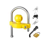 VEVOR Antivol d'attelage Verrou à boule compatible 46/50,8/58,7 mm avec clés Jaune