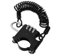 Antivol de Casque de Scooter à Code, Alliage de Zinc Noir | Verrouillage par Mot de Passe, Usage Portable, Opération Simple, Câble D’alerte 1 Mètre, pour Vélo Électrique