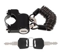 Antivol de Casque Moto à Câble, Alliage D'aluminium et Acier Noir | Câble de 0,9m, Diamètre Guidon 2 à 2,8cm, Réutilisable, Usage Moto et Vélo