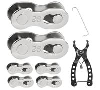 Antivol de chaîne de vélo 9 vitesses - 6 pièces - Compatible avec chaîne Shimano 9 vitesses - Aide au montage pour réparation rapide - Fermeture de chaîne durable pour chaîne de vélo