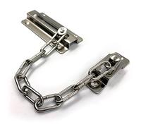 Antivol de porte | Entrebâilleur de porte intérieur | Chaîne de sécurité pour porte d'entrée ou porte en UPVC | 1 chaîne de sécurité pour porte en acier chromé avec fixations complètes