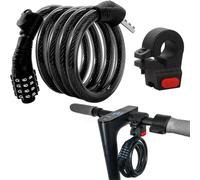 Antivol de vélo à 4 chiffres compatible avec Xiaomi M365/Pro2/Gotrax/ES Essentiel pour scooter/vélo/moto 1,2 m/12 mm antivol idéal avec 12 câbles en acier accessoires pour scooter