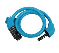 Antivol de vélo à câble en acier avec mécanisme de combinaison à 5 chiffres, épaisseur de 12 mm et tête de verrouillage en alliage de zinc pour une fiabilité toutes saisons (1,2 m, bleu)