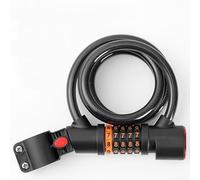 Antivol de vélo à combinaison à 5 chiffres avec feu arrière, câble antivol rechargeable via type C, fil de sécurité en acier robuste de 12 mm pour cyclisme de nuit (A)